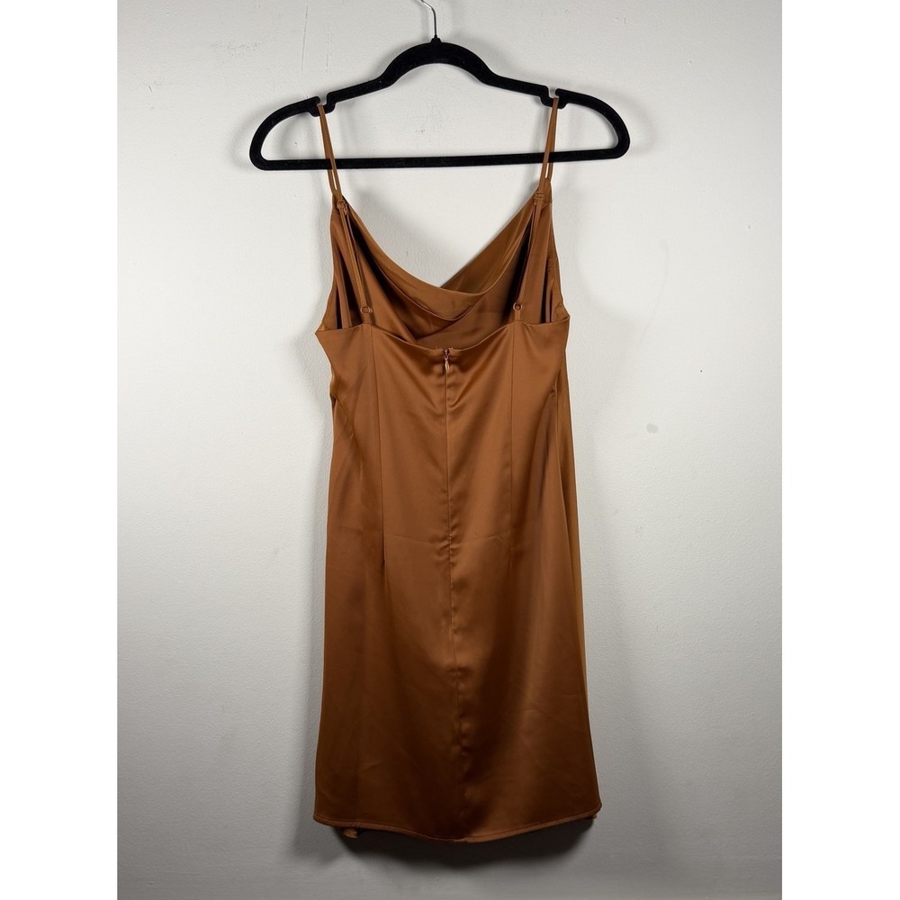 Urban Outfitters Cowl neck Brown slip tank dress Med Adjustable Cocktail Short - Picture 3 of 15